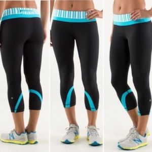 Lululemon Run Inspire Crop II Spry Twin Striped